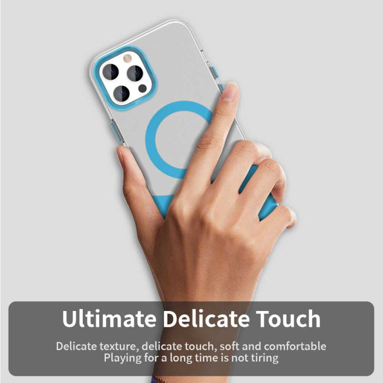 For iPhone 13 Pro Max Color Blocking Series MagSafe Magnetic PC Hybrid TPU Phone Case