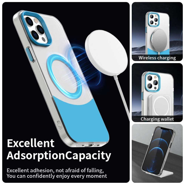 For iPhone 13 Pro Max Color Blocking Series MagSafe Magnetic PC Hybrid TPU Phone Case