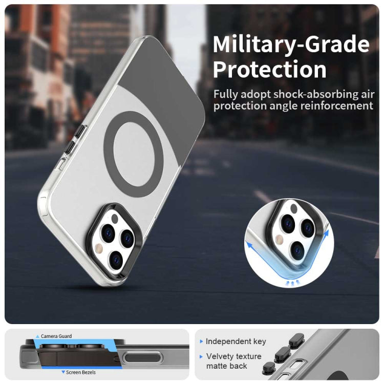 For iPhone 13 Pro Color Blocking Series MagSafe Magnetic PC Hybrid TPU Phone Case