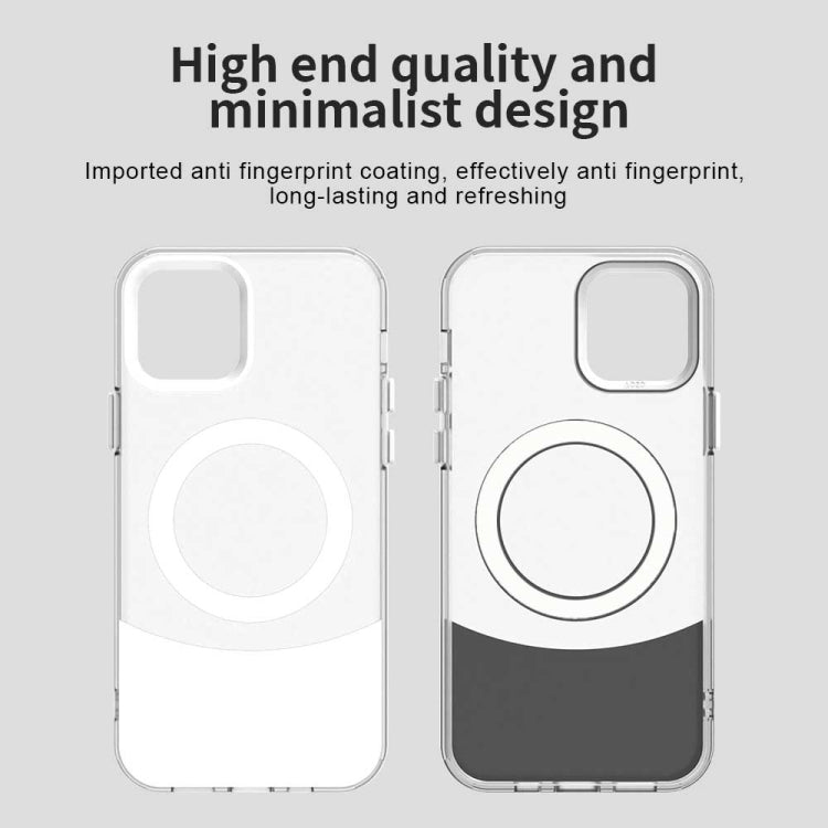 For iPhone 12 Color Blocking Series MagSafe Magnetic PC Hybrid TPU Phone Case
