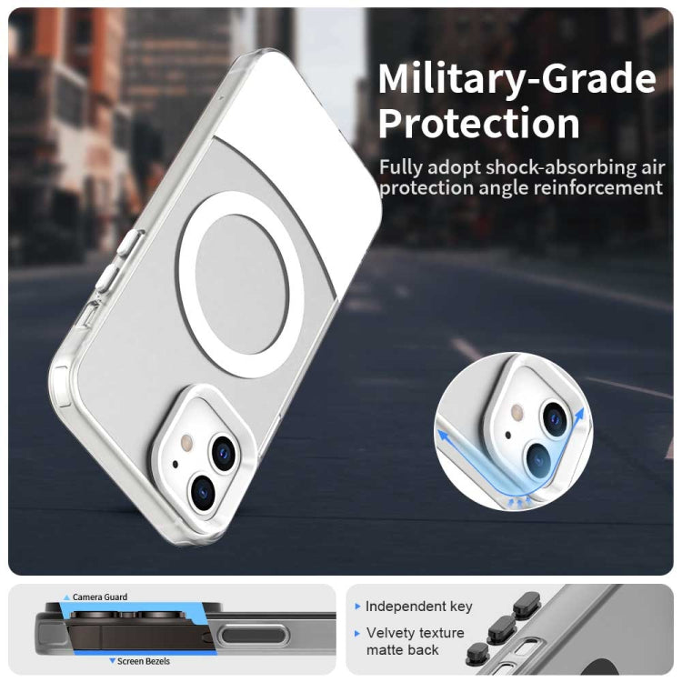 For iPhone 12 Color Blocking Series MagSafe Magnetic PC Hybrid TPU Phone Case