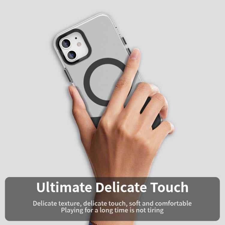 For iPhone 12 Color Blocking Series MagSafe Magnetic PC Hybrid TPU Phone Case