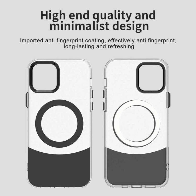 For iPhone 12 Color Blocking Series MagSafe Magnetic PC Hybrid TPU Phone Case
