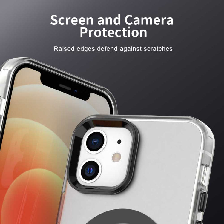 For iPhone 12 Color Blocking Series MagSafe Magnetic PC Hybrid TPU Phone Case