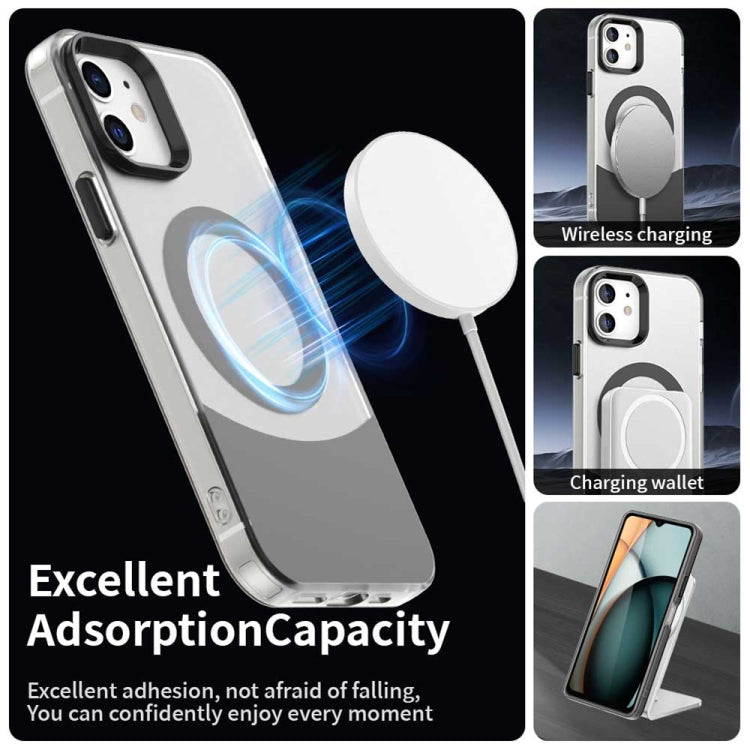 For iPhone 12 Color Blocking Series MagSafe Magnetic PC Hybrid TPU Phone Case