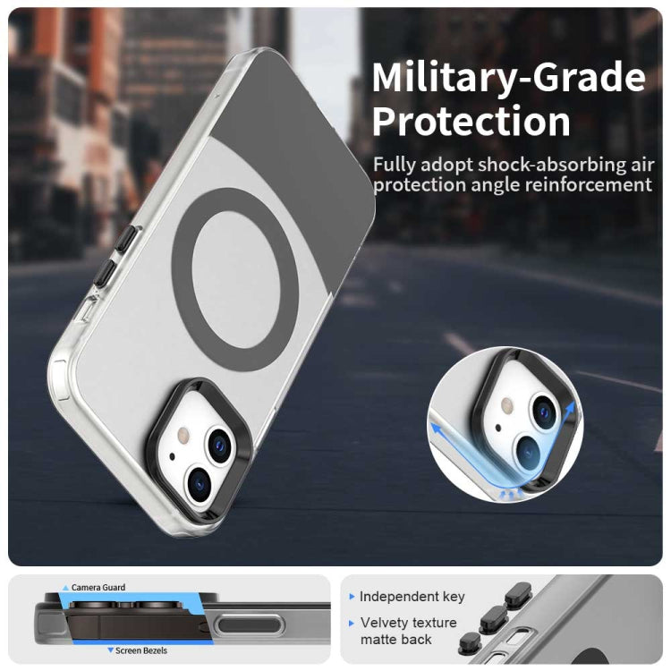 For iPhone 12 Color Blocking Series MagSafe Magnetic PC Hybrid TPU Phone Case