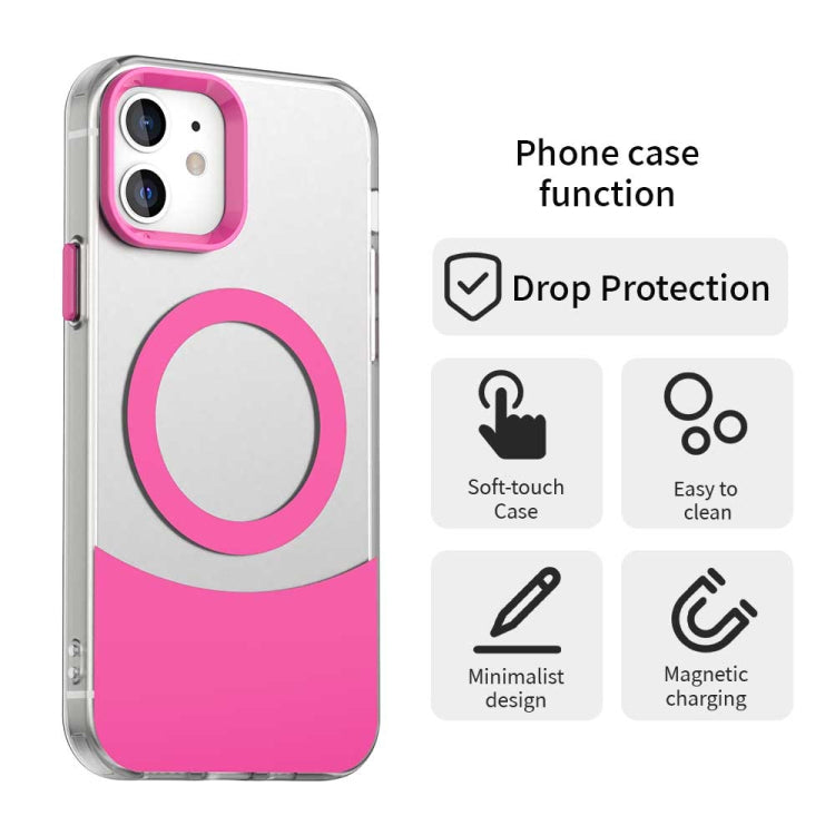 For iPhone 12 Color Blocking Series MagSafe Magnetic PC Hybrid TPU Phone Case