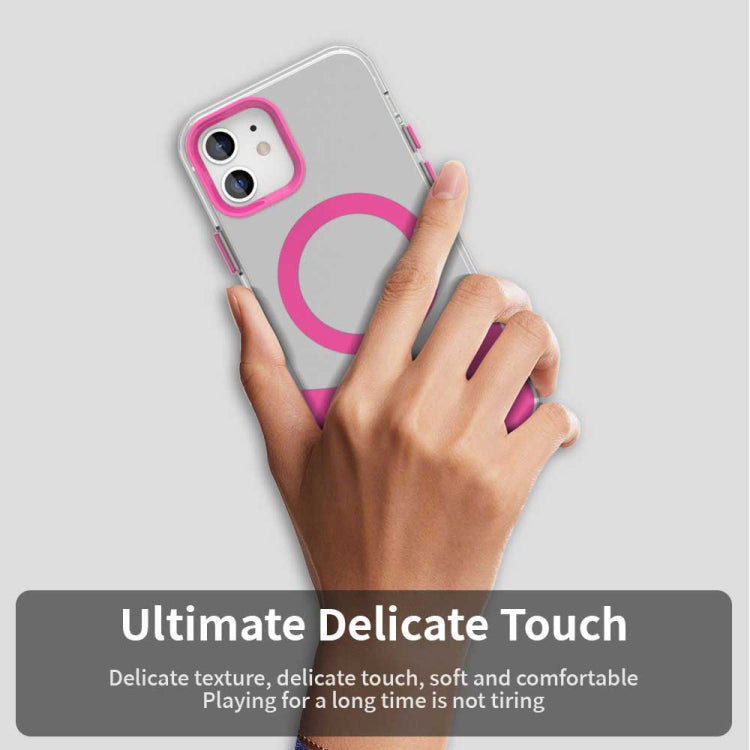 For iPhone 12 Color Blocking Series MagSafe Magnetic PC Hybrid TPU Phone Case