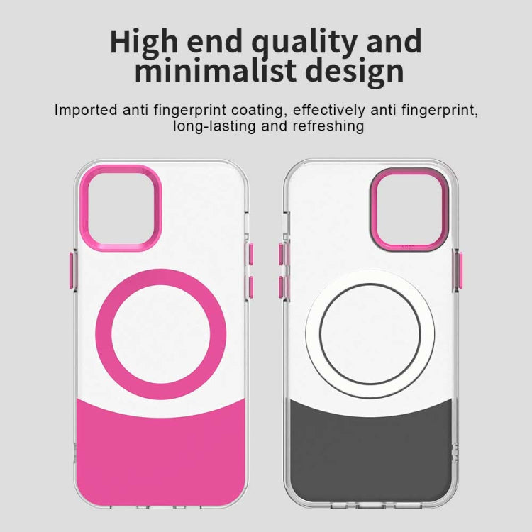 For iPhone 12 Color Blocking Series MagSafe Magnetic PC Hybrid TPU Phone Case
