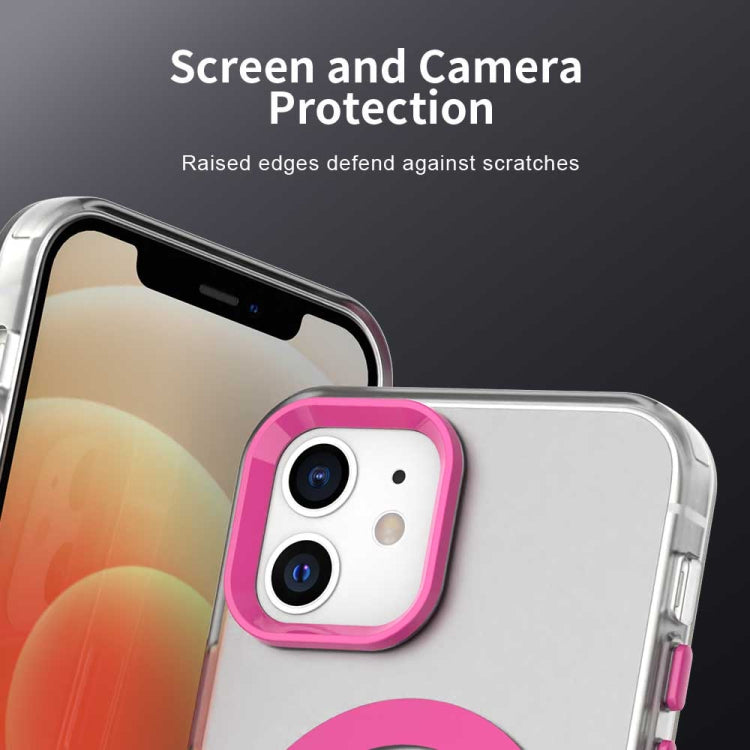 For iPhone 12 Color Blocking Series MagSafe Magnetic PC Hybrid TPU Phone Case