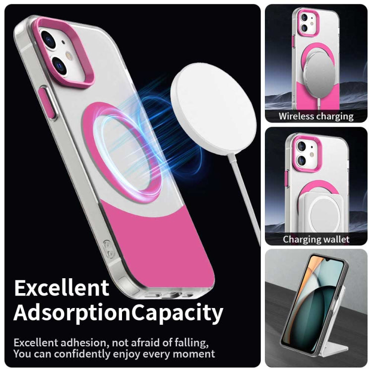 For iPhone 12 Color Blocking Series MagSafe Magnetic PC Hybrid TPU Phone Case