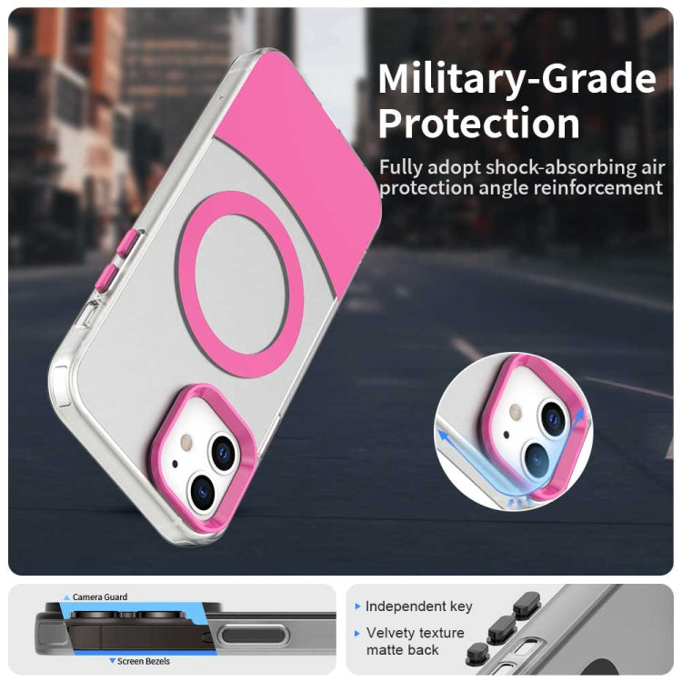 For iPhone 12 Color Blocking Series MagSafe Magnetic PC Hybrid TPU Phone Case