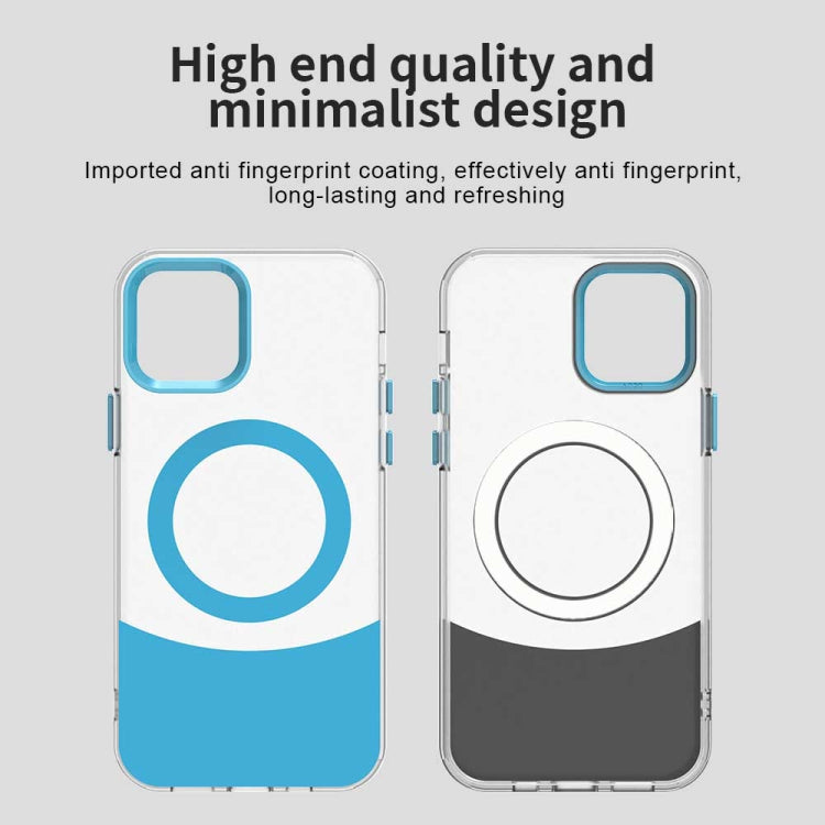 For iPhone 12 Color Blocking Series MagSafe Magnetic PC Hybrid TPU Phone Case