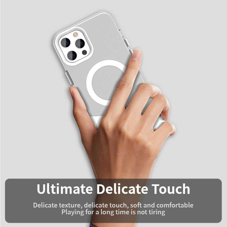 For iPhone 12 Pro Color Blocking Series MagSafe Magnetic PC Hybrid TPU Phone Case