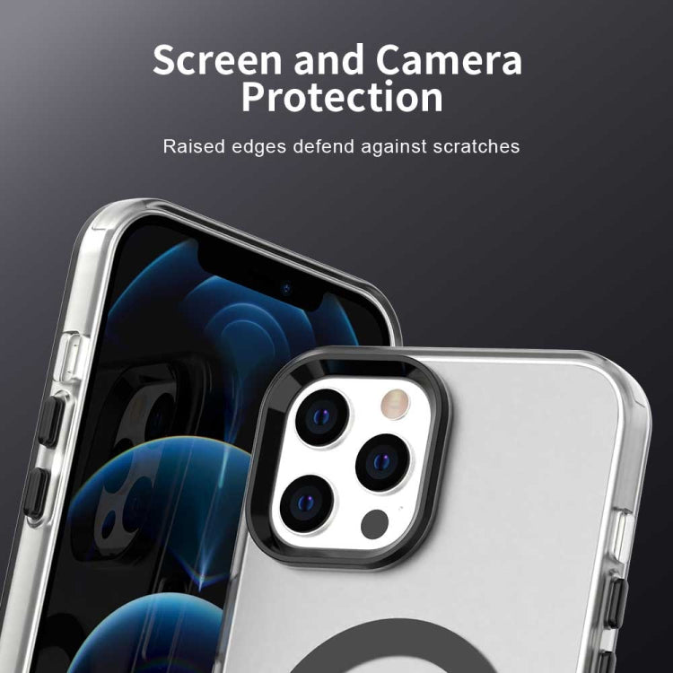 For iPhone 12 Pro Color Blocking Series MagSafe Magnetic PC Hybrid TPU Phone Case