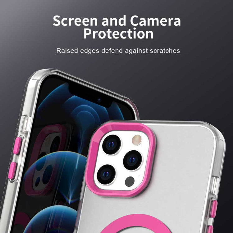 For iPhone 12 Pro Color Blocking Series MagSafe Magnetic PC Hybrid TPU Phone Case