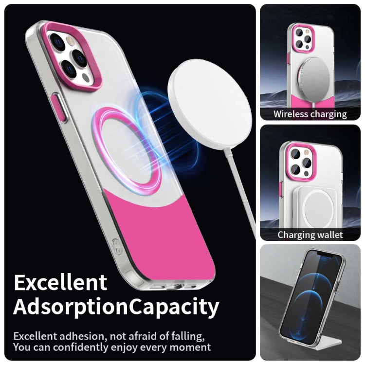 For iPhone 12 Pro Color Blocking Series MagSafe Magnetic PC Hybrid TPU Phone Case