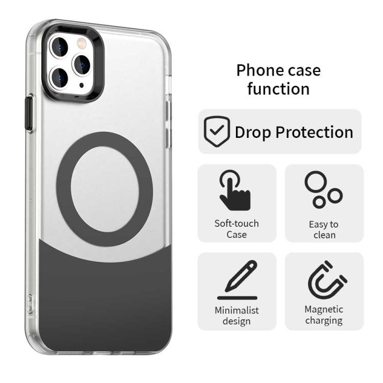 For iPhone 11 Pro Max Color Blocking Series MagSafe Magnetic PC Hybrid TPU Phone Case