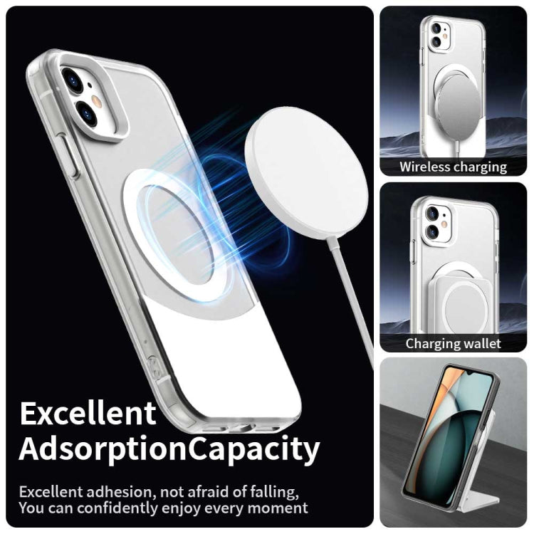 For iPhone 11 Color Blocking Series MagSafe Magnetic PC Hybrid TPU Phone Case