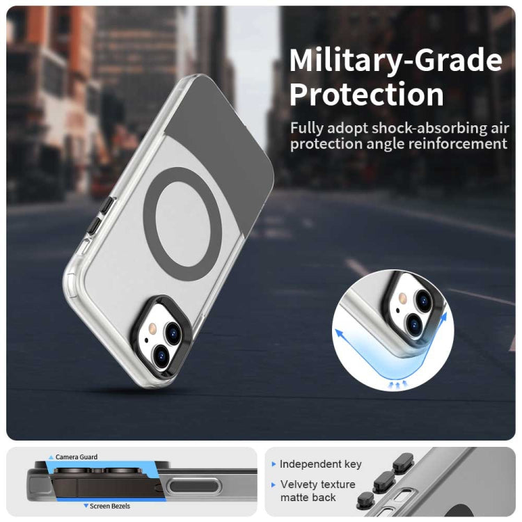 For iPhone 11 Color Blocking Series MagSafe Magnetic PC Hybrid TPU Phone Case