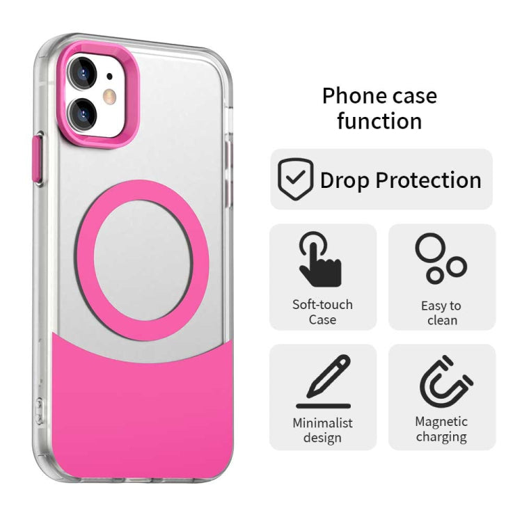For iPhone 11 Color Blocking Series MagSafe Magnetic PC Hybrid TPU Phone Case