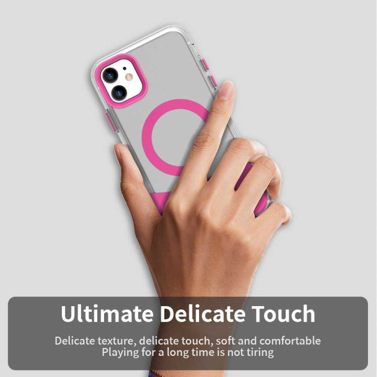 For iPhone 11 Color Blocking Series MagSafe Magnetic PC Hybrid TPU Phone Case