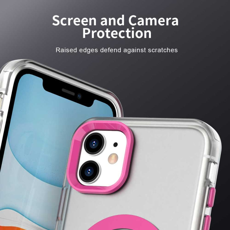 For iPhone 11 Color Blocking Series MagSafe Magnetic PC Hybrid TPU Phone Case