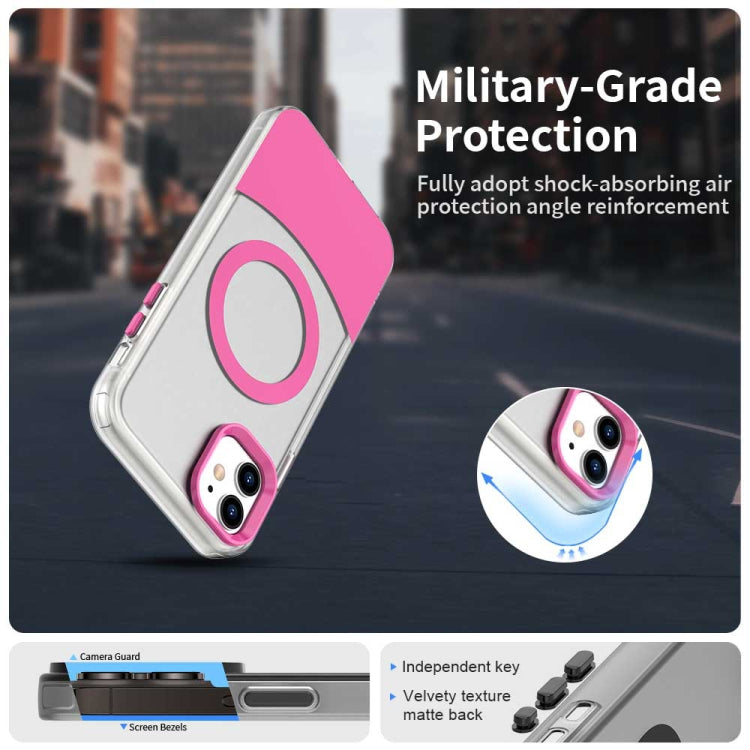 For iPhone 11 Color Blocking Series MagSafe Magnetic PC Hybrid TPU Phone Case