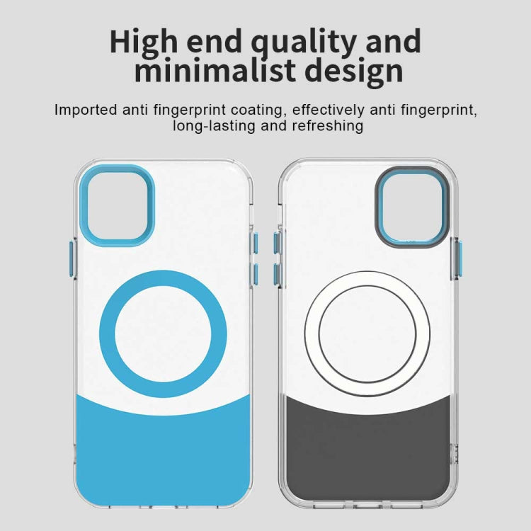 For iPhone 11 Color Blocking Series MagSafe Magnetic PC Hybrid TPU Phone Case