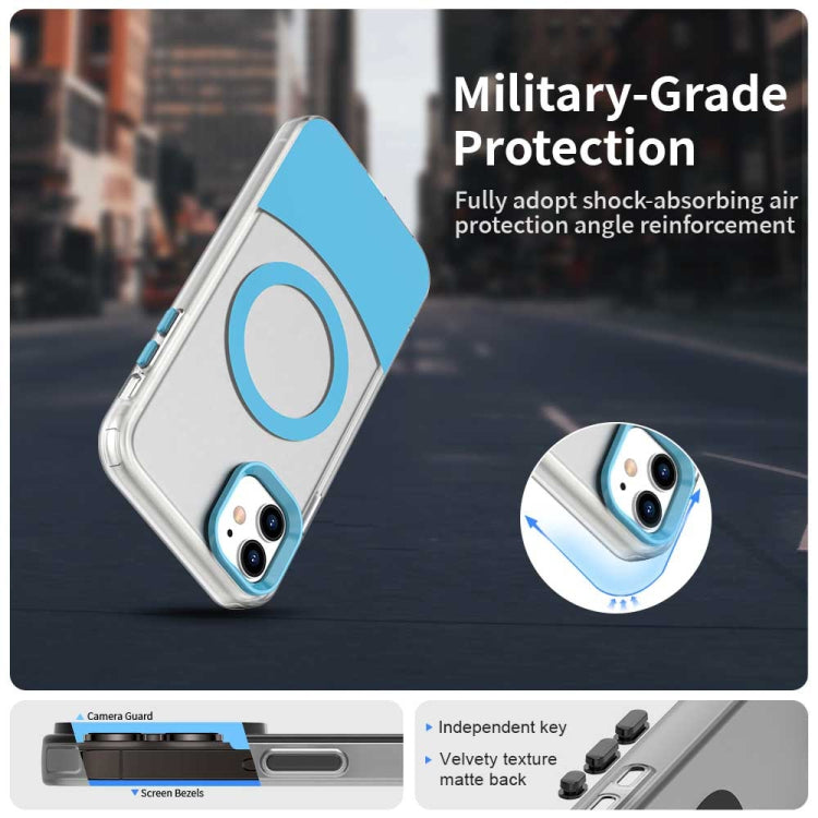 For iPhone 11 Color Blocking Series MagSafe Magnetic PC Hybrid TPU Phone Case