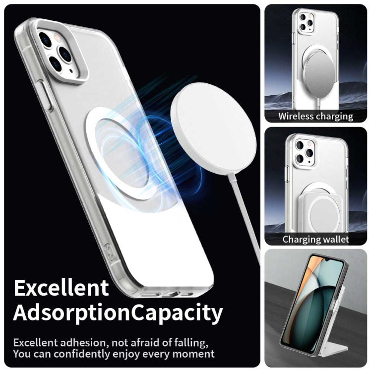 For iPhone 11 Pro Color Blocking Series MagSafe Magnetic PC Hybrid TPU Phone Case