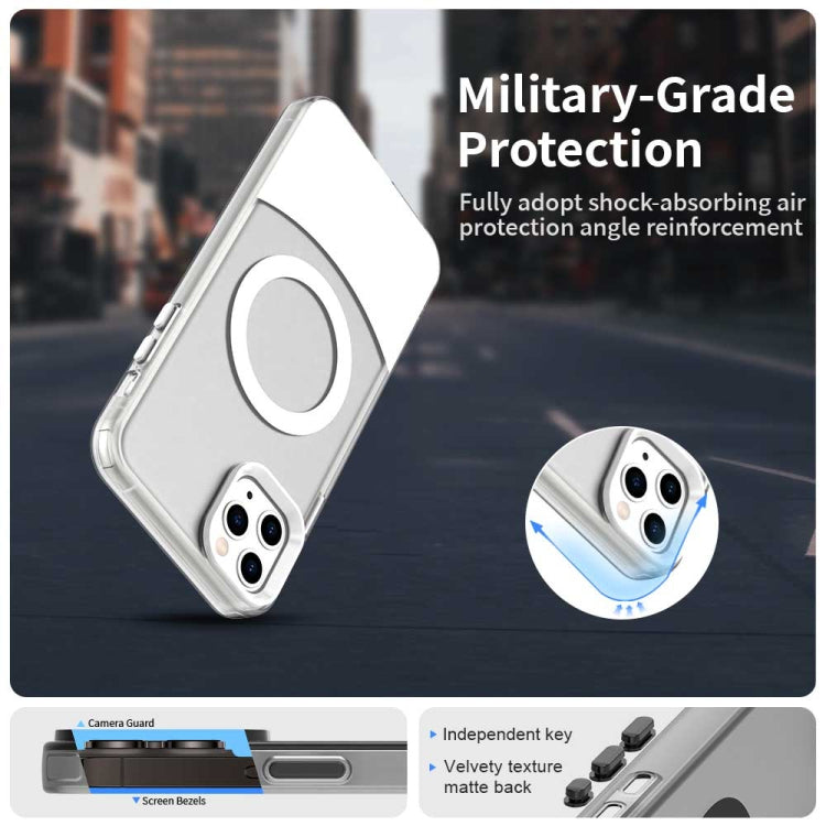 For iPhone 11 Pro Color Blocking Series MagSafe Magnetic PC Hybrid TPU Phone Case