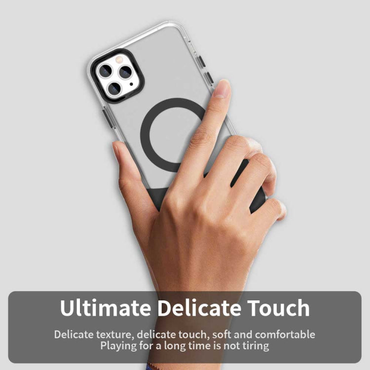 For iPhone 11 Pro Color Blocking Series MagSafe Magnetic PC Hybrid TPU Phone Case