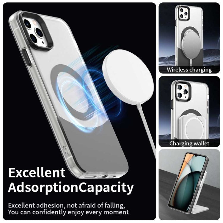 For iPhone 11 Pro Color Blocking Series MagSafe Magnetic PC Hybrid TPU Phone Case