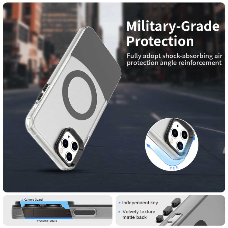 For iPhone 11 Pro Color Blocking Series MagSafe Magnetic PC Hybrid TPU Phone Case