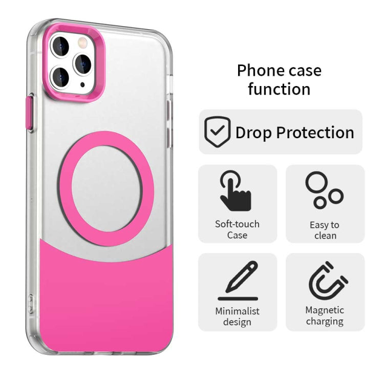 For iPhone 11 Pro Color Blocking Series MagSafe Magnetic PC Hybrid TPU Phone Case