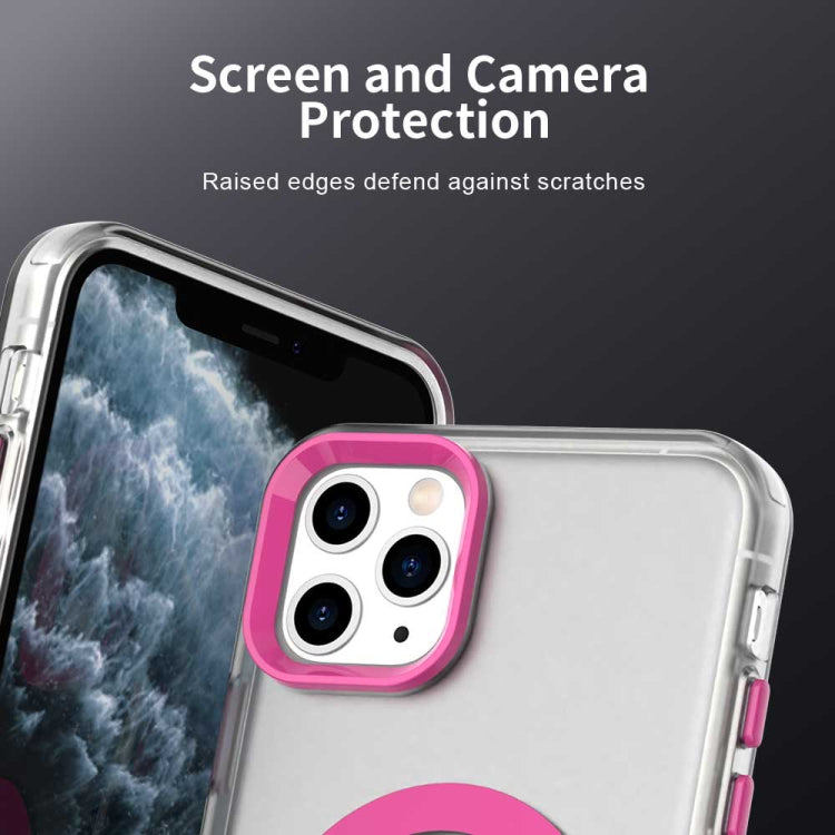 For iPhone 11 Pro Color Blocking Series MagSafe Magnetic PC Hybrid TPU Phone Case