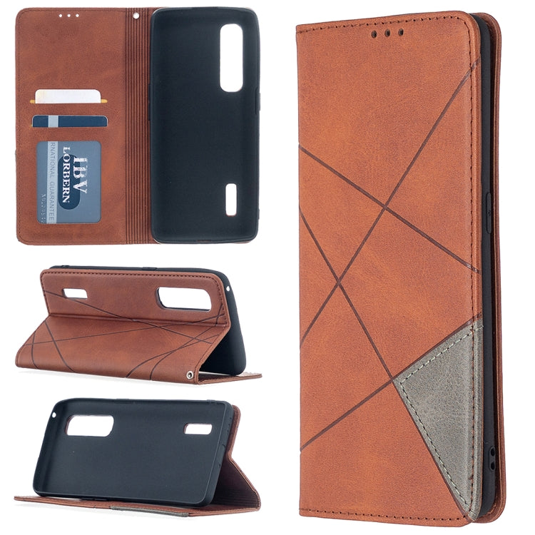 For OPPO Find X2 Pro Rhombus Texture Horizontal Flip Magnetic Leather Case with Holder & Card Slots