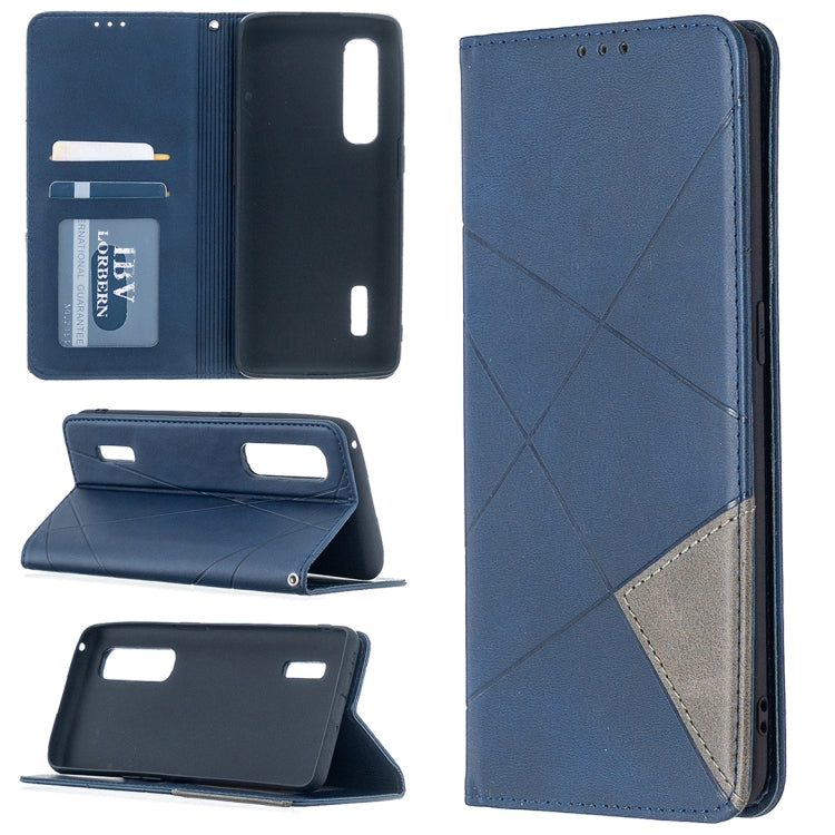 For OPPO Find X2 Pro Rhombus Texture Horizontal Flip Magnetic Leather Case with Holder & Card Slots