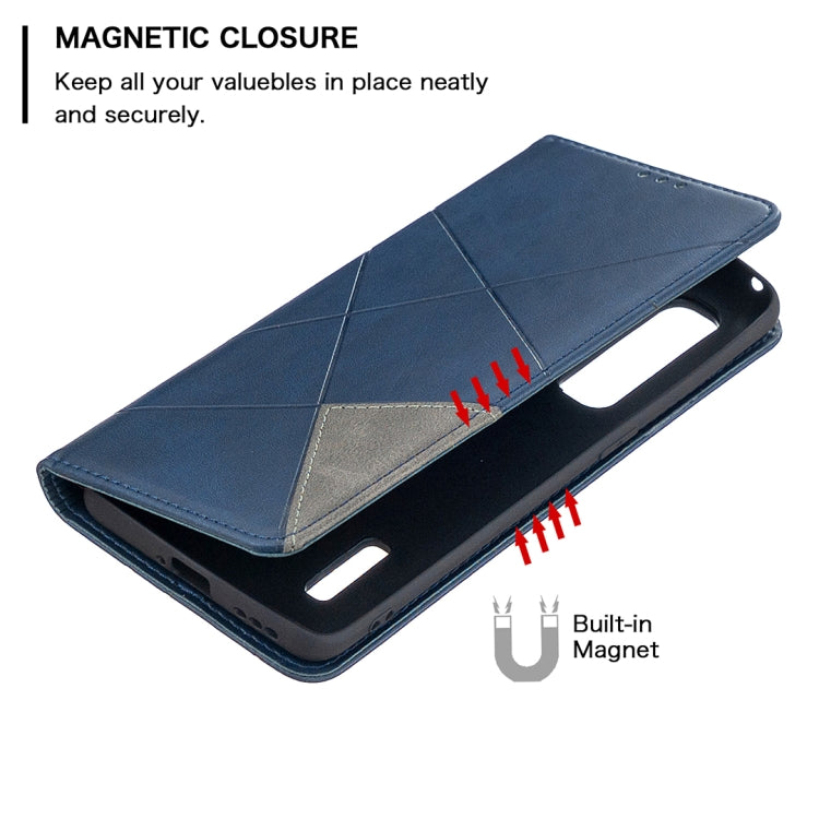 For OPPO Find X2 Pro Rhombus Texture Horizontal Flip Magnetic Leather Case with Holder & Card Slots