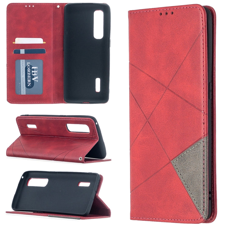 For OPPO Find X2 Pro Rhombus Texture Horizontal Flip Magnetic Leather Case with Holder & Card Slots
