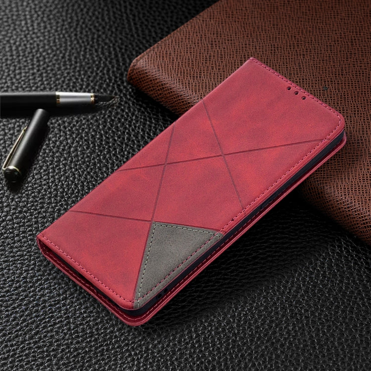 For OPPO Find X2 Pro Rhombus Texture Horizontal Flip Magnetic Leather Case with Holder & Card Slots