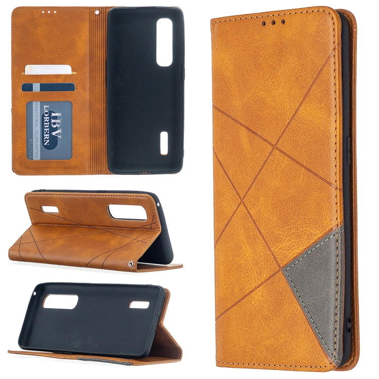 For OPPO Find X2 Pro Rhombus Texture Horizontal Flip Magnetic Leather Case with Holder & Card Slots