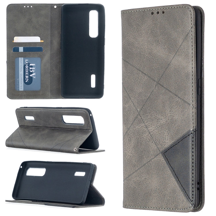 For OPPO Find X2 Pro Rhombus Texture Horizontal Flip Magnetic Leather Case with Holder & Card Slots