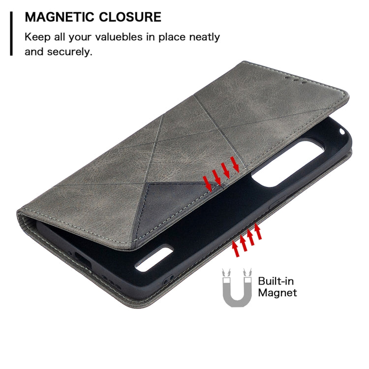 For OPPO Find X2 Pro Rhombus Texture Horizontal Flip Magnetic Leather Case with Holder & Card Slots