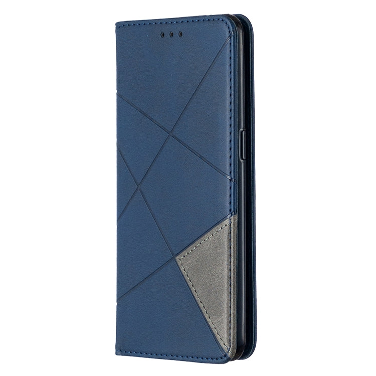 For OPPO Reno4 5G Rhombus Texture Horizontal Flip Magnetic Leather Case with Holder & Card Slots