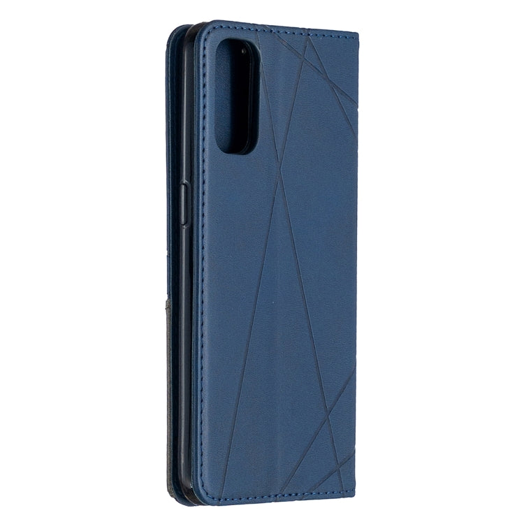 For OPPO Reno4 5G Rhombus Texture Horizontal Flip Magnetic Leather Case with Holder & Card Slots
