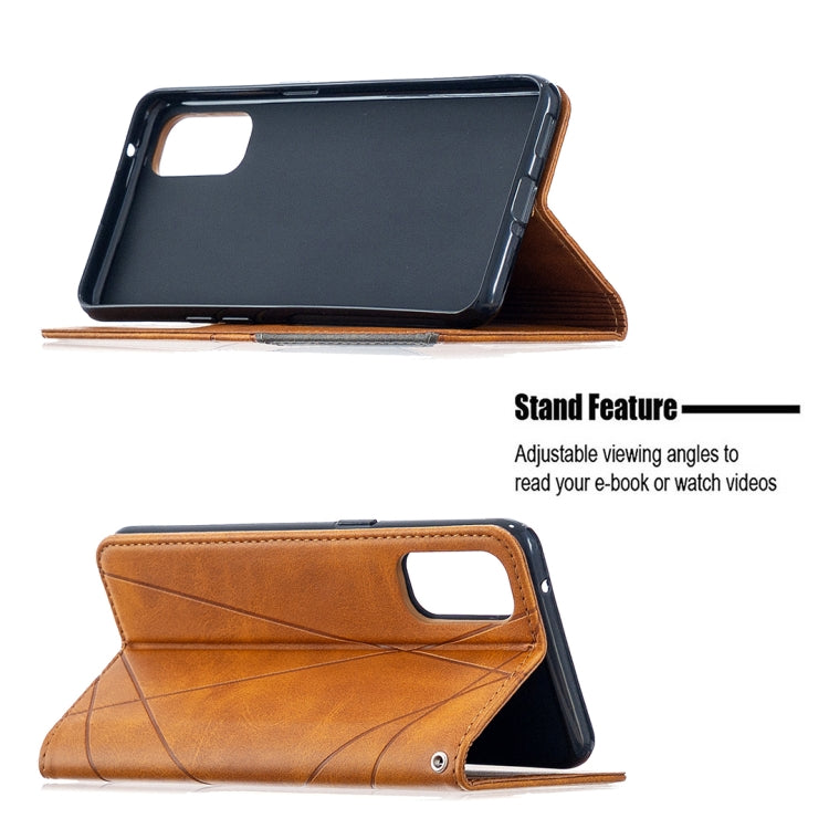 For OPPO Reno4 5G Rhombus Texture Horizontal Flip Magnetic Leather Case with Holder & Card Slots