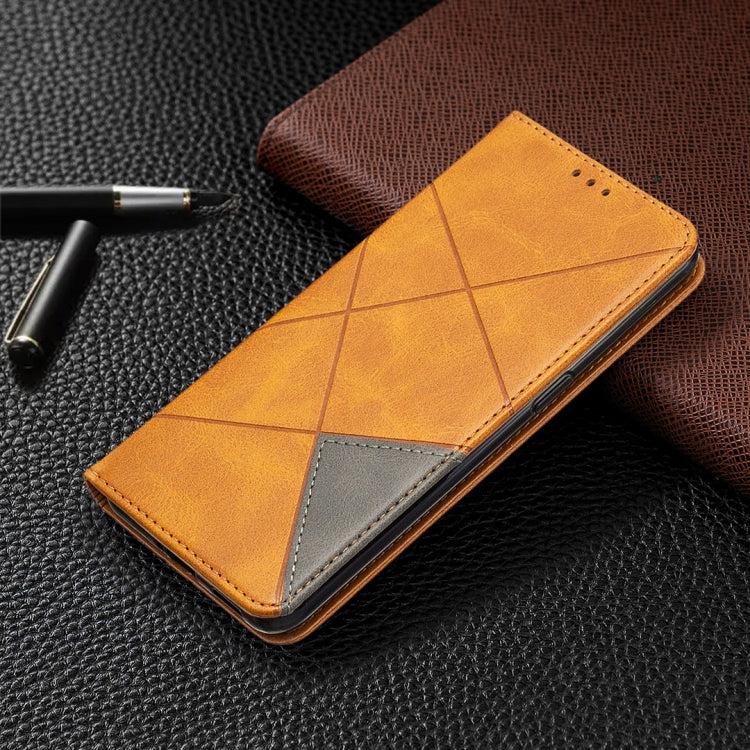 For OPPO Reno4 5G Rhombus Texture Horizontal Flip Magnetic Leather Case with Holder & Card Slots