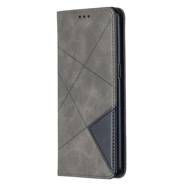 For OPPO Reno4 5G Rhombus Texture Horizontal Flip Magnetic Leather Case with Holder & Card Slots